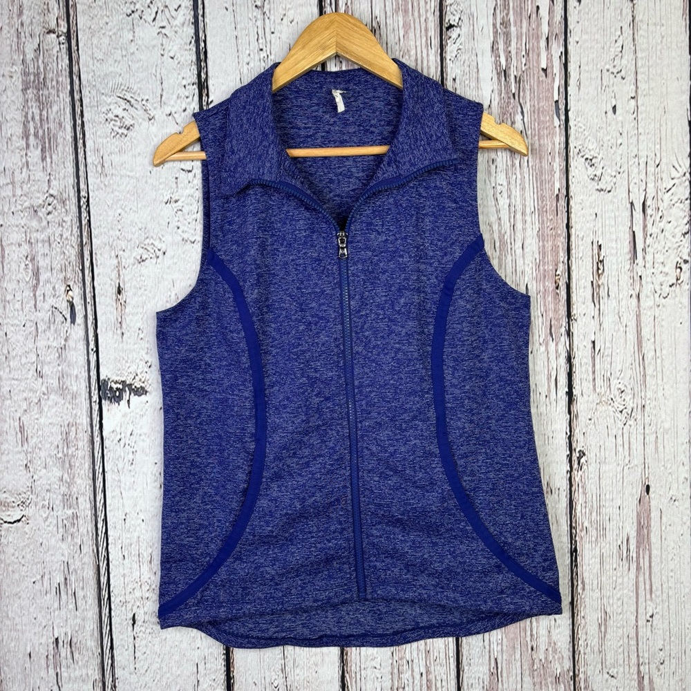Under Armour Women’s Fitted Heather Purple Zip Up Vest Sleeveless Size Medium